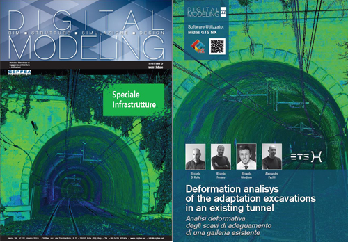 Digital Modeling 22 - Deformation analysis of the excavations for the adaptation of an existing tunnel